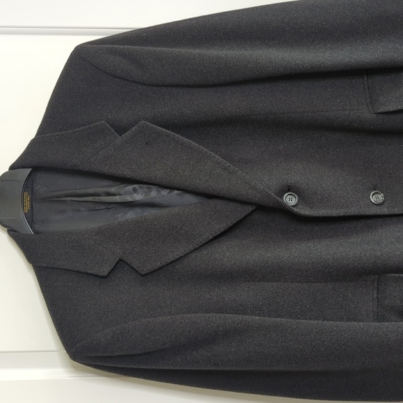 DiSilver Cashmere Blend Italian Overcoat Winter Trench Coat Black Men’s 42R - Picture 3 of 15